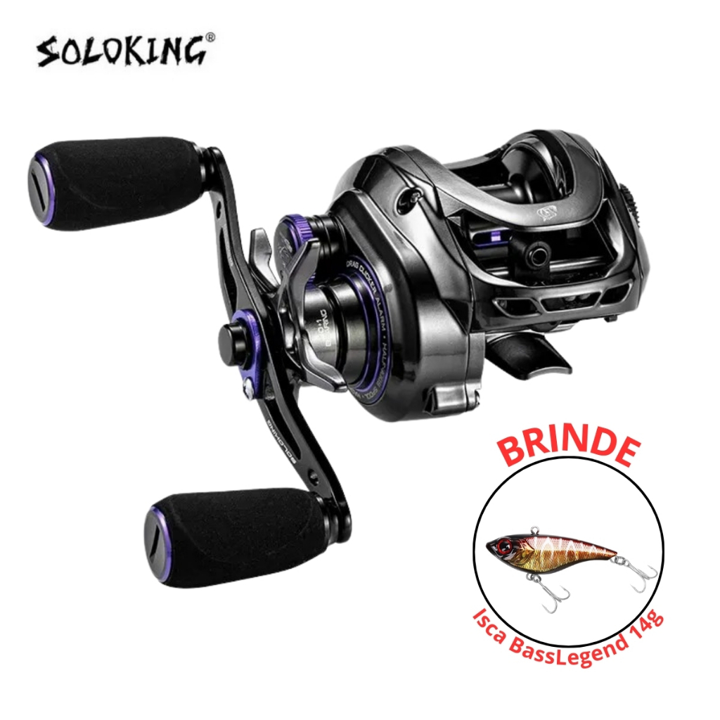 Carretilha de Pesca Soloking GKA200 Pro Drag 9Kg 7 Rolamentos 8.1:1 Com Isca Artifical