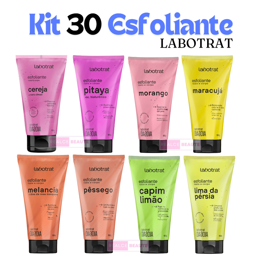 Kit com 30 Esfoliantes 150g - Corpo e Rosto - Labotrat | Shopee Brasil