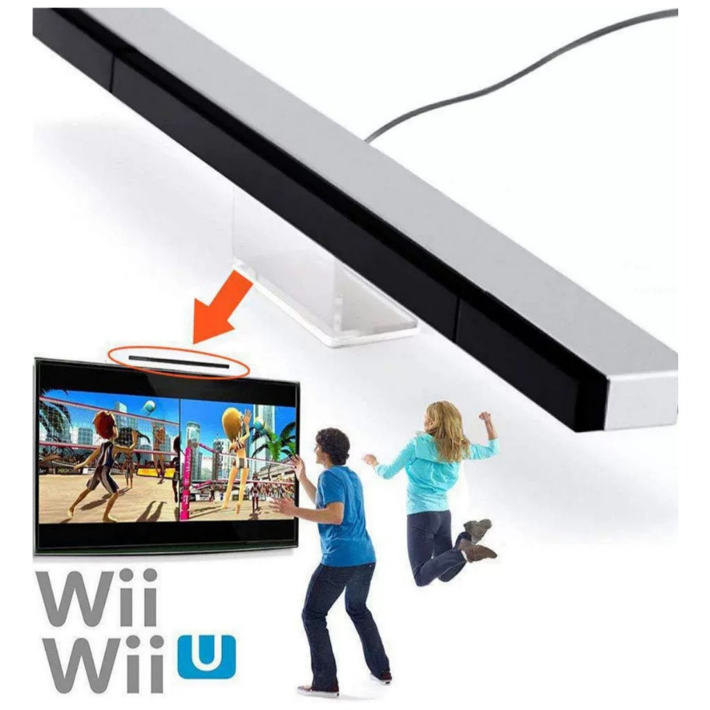 Barra Sensor De Movimento Video Game Nintendo Wii E Wii U Com Fio Infravermelho Acessório Reposição Régua Plug And Play