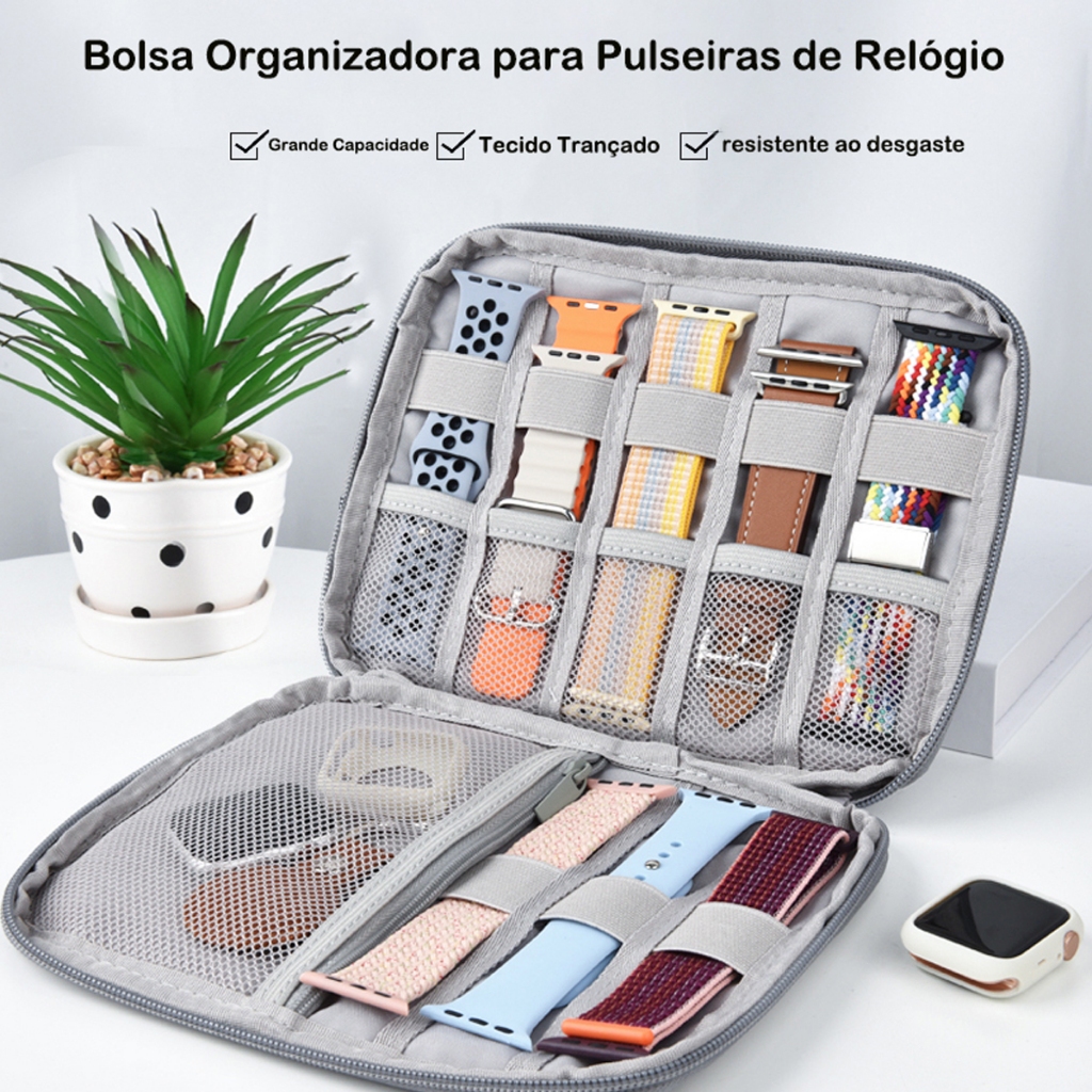 Bolsa Organizadora para Pulseiras de Relógio Capacidade Multifuncional Caixa de Armazenamento Especial para Apple Watch
