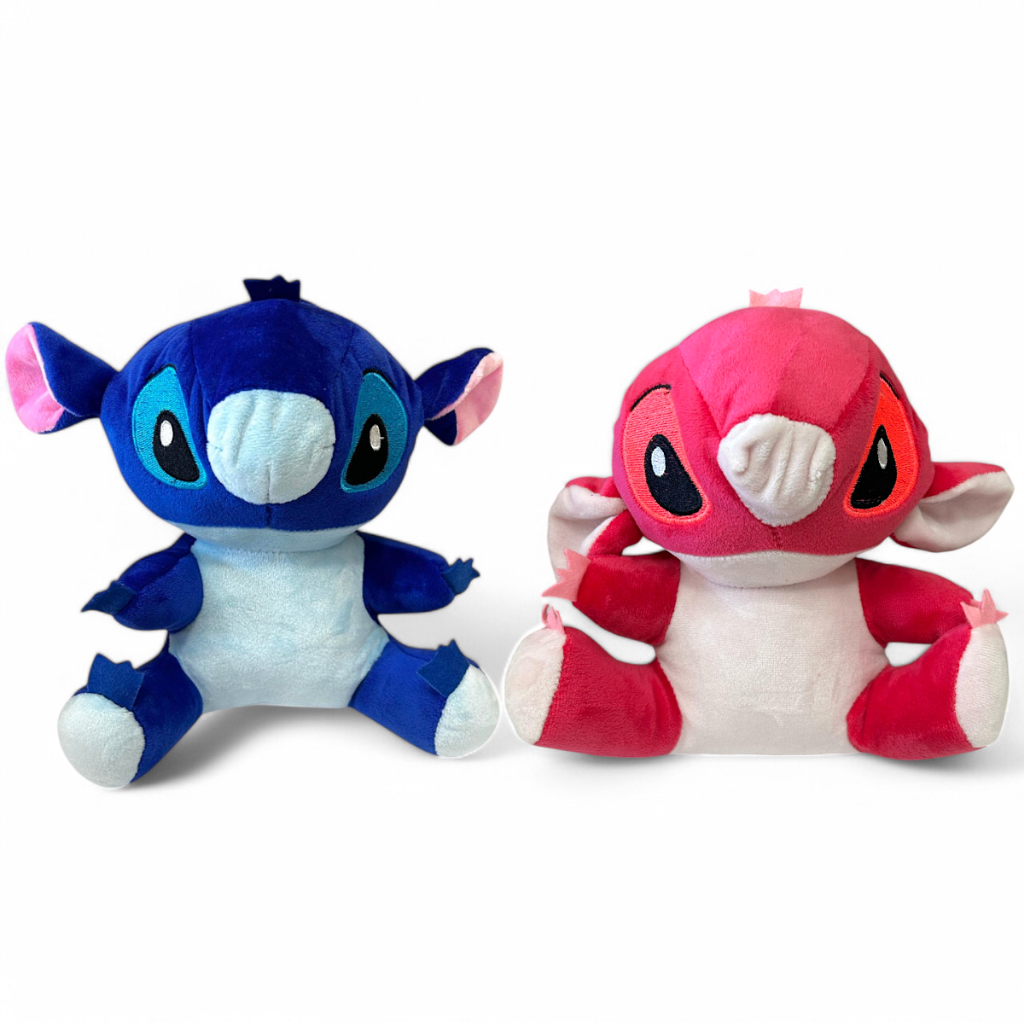 Pelúcia Stitch Angel Antialérgico Azul Rosa Desenho Lilo e Stitch ...