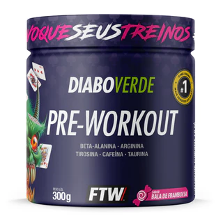 Pré Workout Pote 300g Sabor Bala de Framboesa DIABO VERDE - FTW
