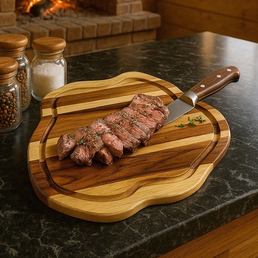 Tabua De Carne Madeira Rustica Grande | Shopee Brasil