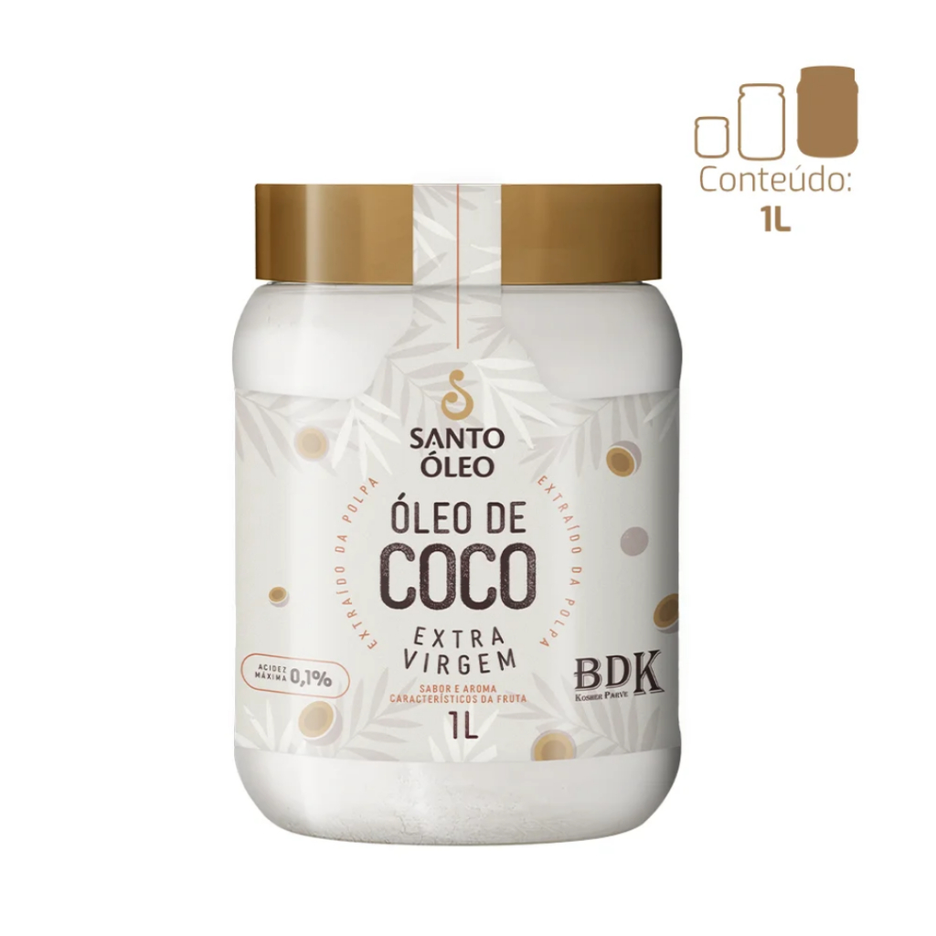 Óleo de Coco Extravirgem Polpa 1L- Santo Óleo
