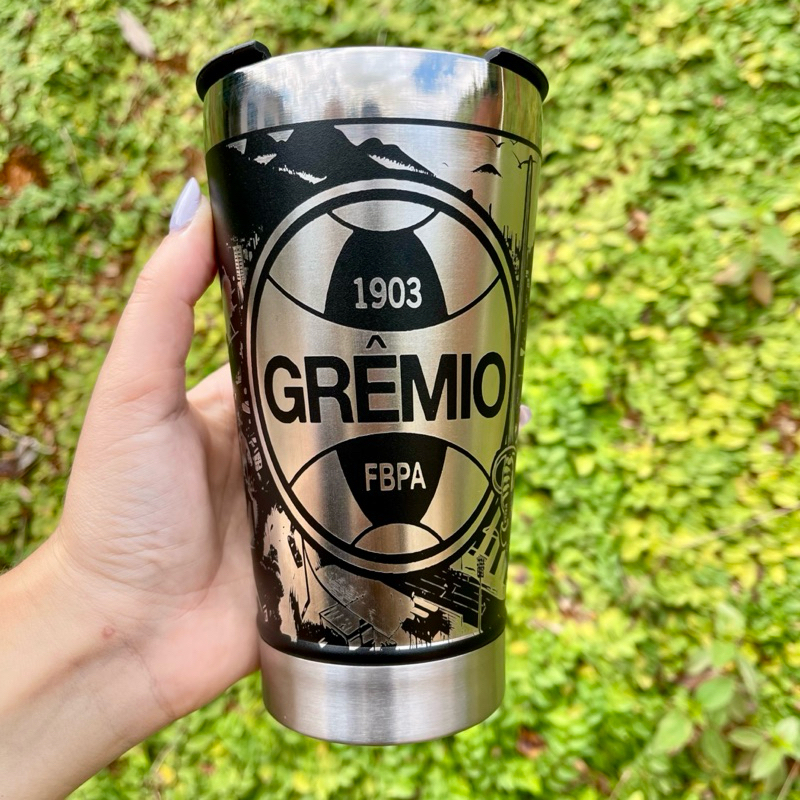 Copo Térmico Personalização em 360 Graus Grêmio 473 ML Personalizado Time