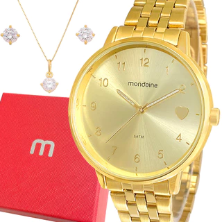 Relógio Mondaine Feminino Analógico Dourado Original Garantia