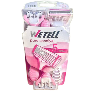 Kit 6 Aparelhos de Barbear Com 5 Lâminas Premium Cabo Ergonômico Wetell Comfort