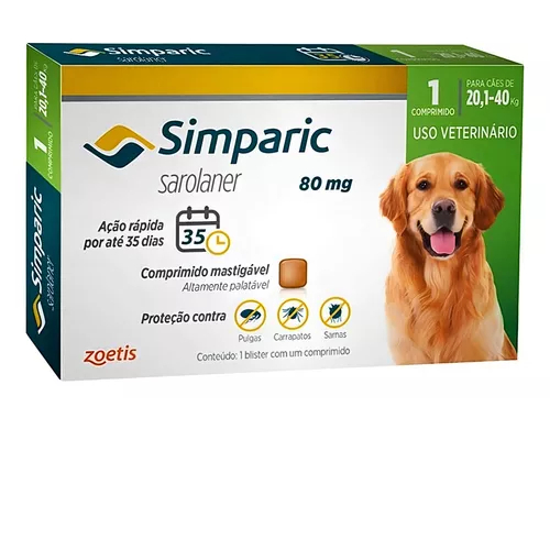 Kit 3 Simparic 20 a 40 Kg antipulgas e carrapatos original | Shopee Brasil