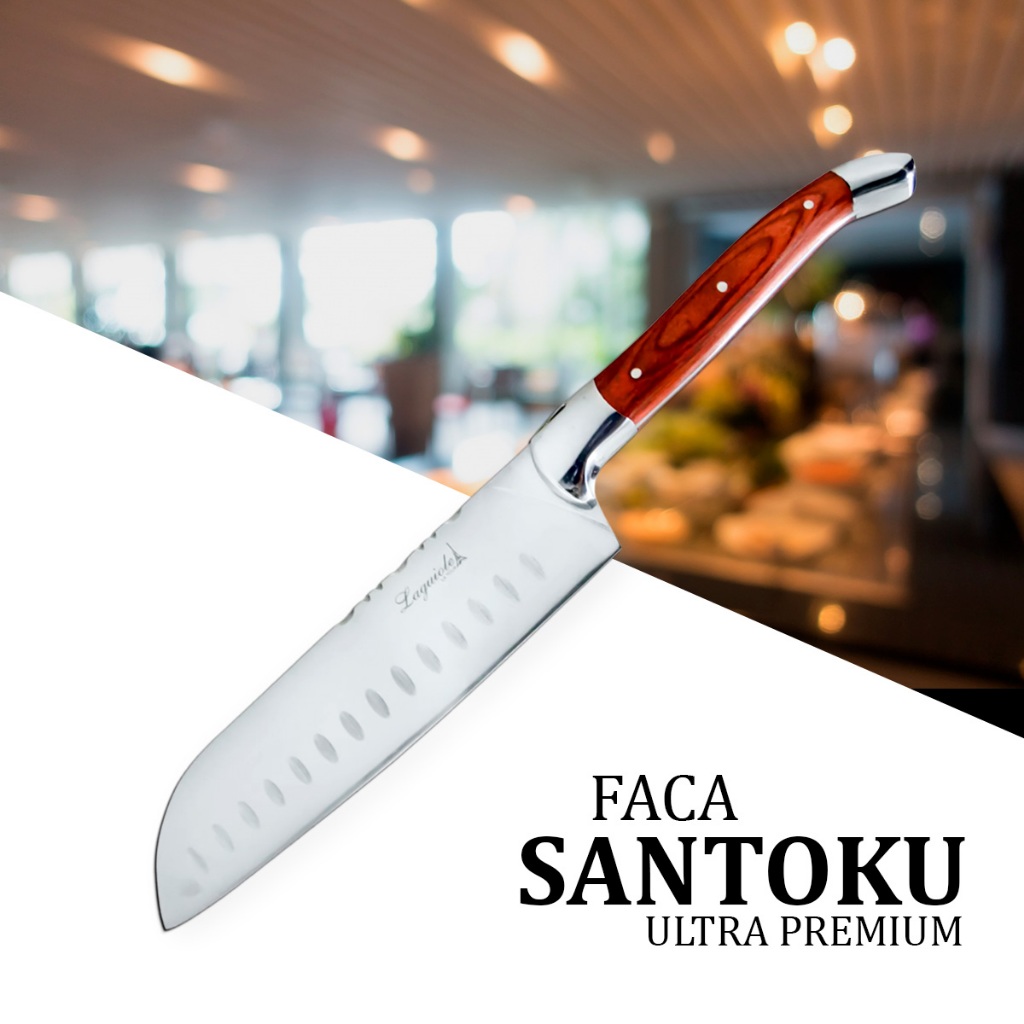 Faca Santoku Laguiole Profissional Inox Ultra Premium 31Cm | Shopee Brasil