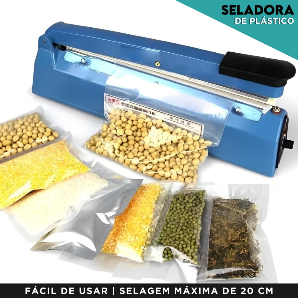 Seladora Bivolt 20cm Com Refil | Sela Embalagens Rápido e Sem Vazamentos - SHEFA
