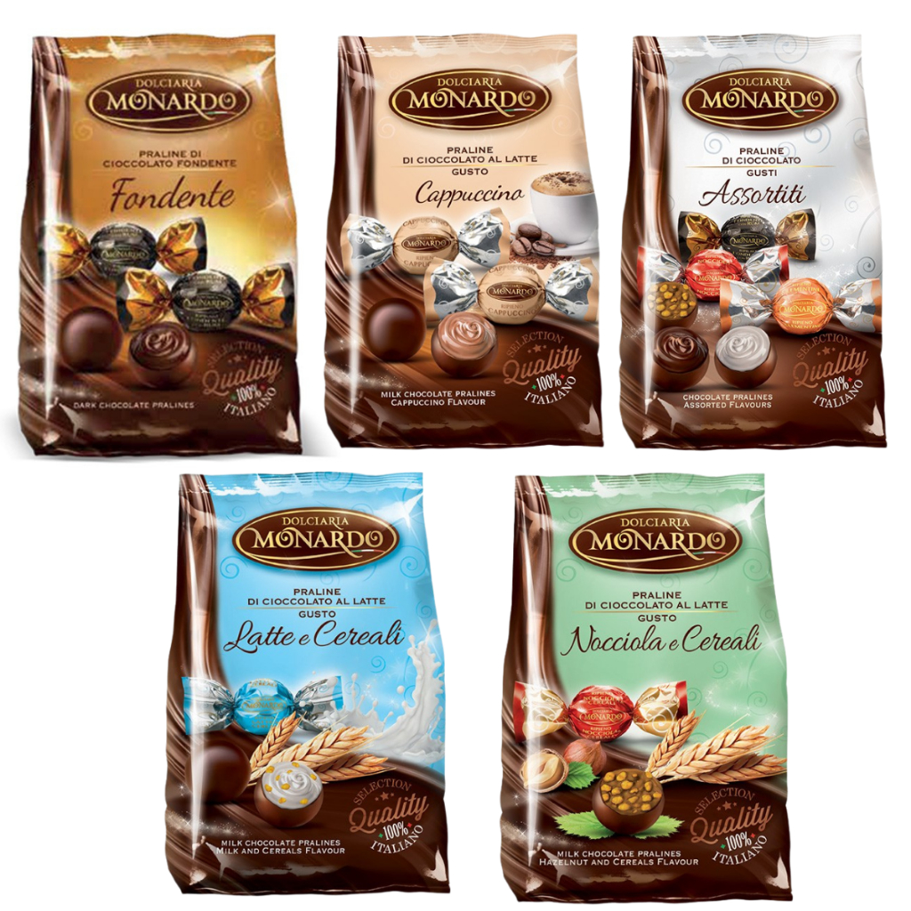 5 Sabores De Bombons Italiano Dolciaria Monardo 100g | Shopee Brasil