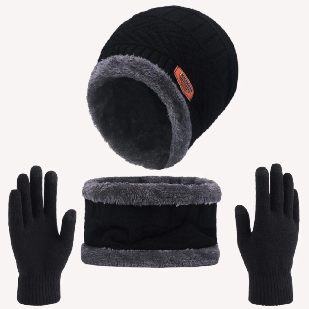 Kit Inverno Touca de Frio + Gola Forrada + Luva Unissex
