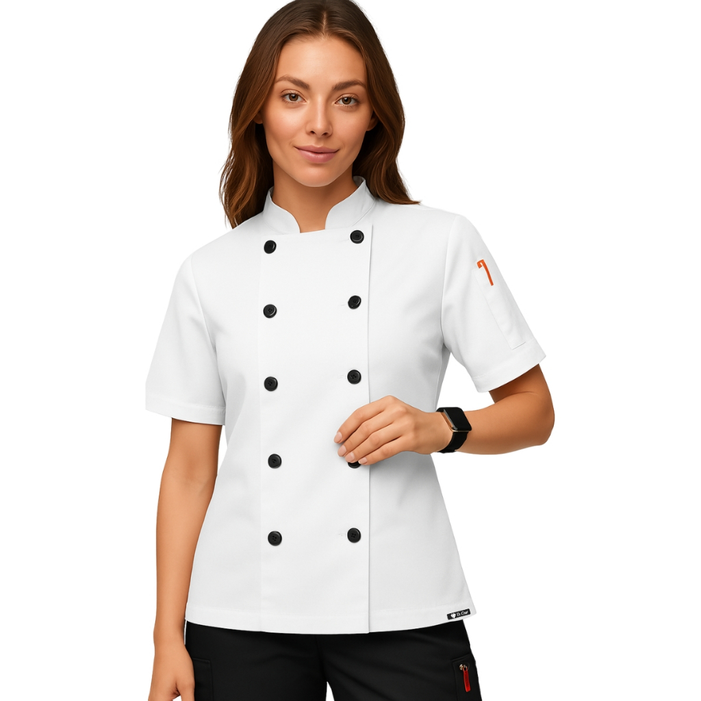 Dólmã Feminina Para Chef Cozinha Restaurante Padaria Confeit