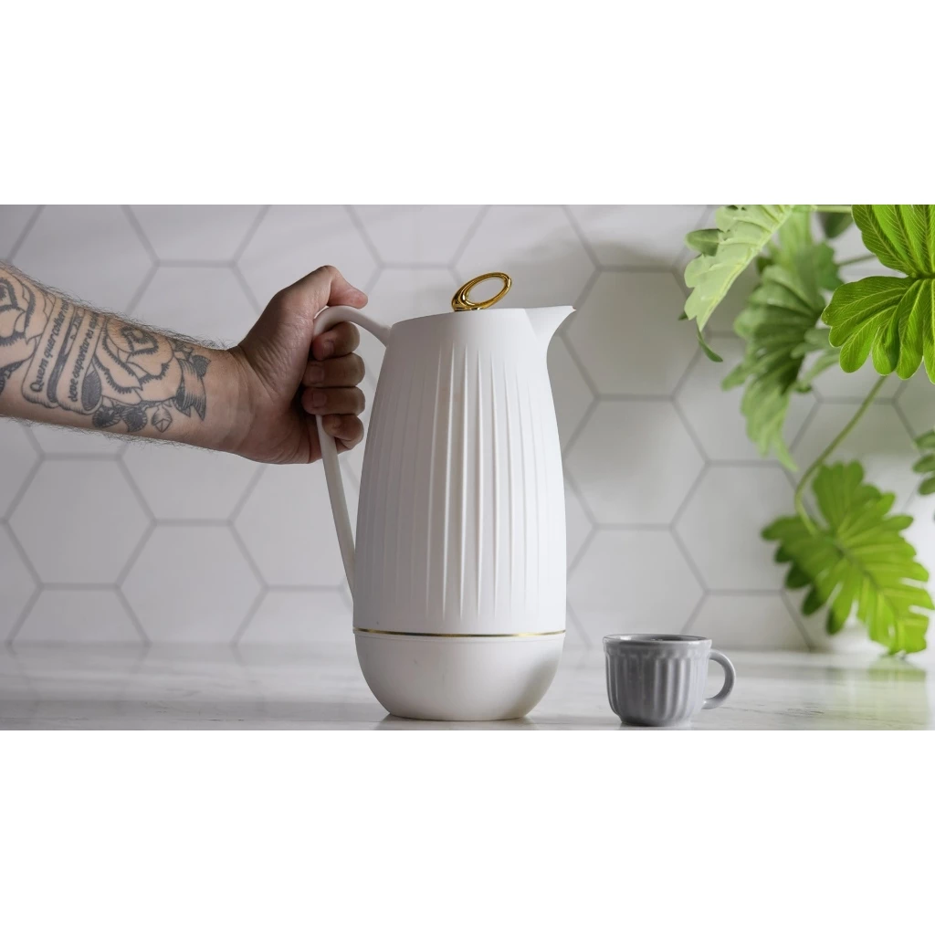 Garrafa Térmica de Plástico Branca 1L - Lyor