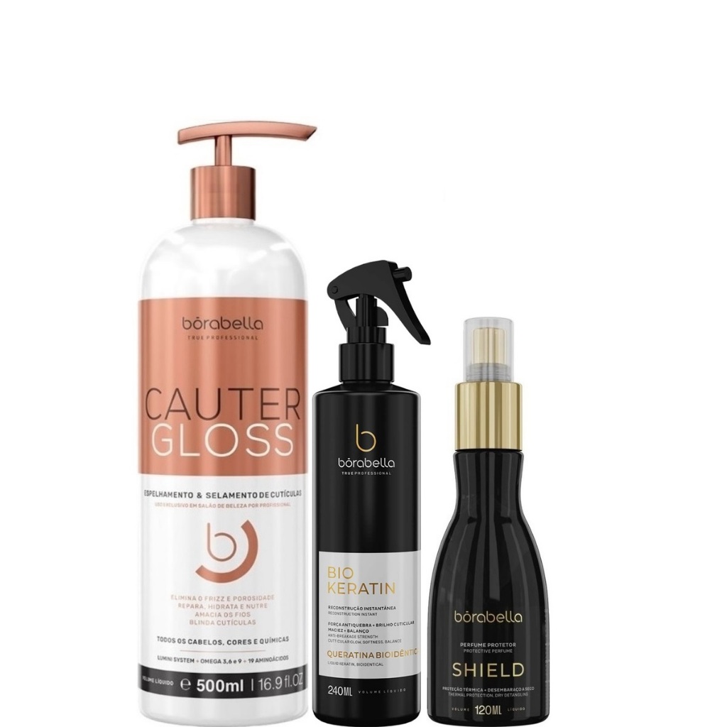 Traitement Capillaire Borabella Cauter Gloss 500 Ml - À La Kératine, Pour Tous Types De Cheveux