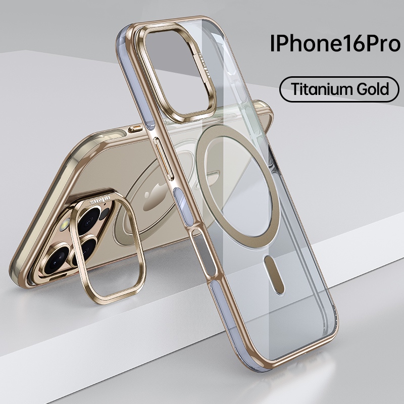 ROUMAYMAY Cover per iPhone 16 Pro Max, magnetica forte