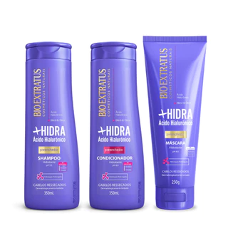 Kit +Hidra Shampoo, Condicionador 350ml e Máscara 250g Bio Extratus