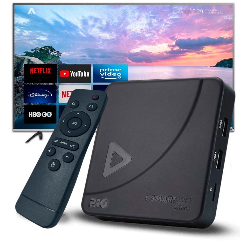 SmartPro Proeletronic | Stick | Box Streaming 4K/HD - para TV, 2GB RAM, 16GB Armazenamento