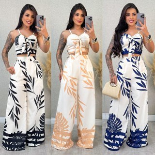 Conjunto De Calça Pantalona Com Cropped em Promoção na Shopee Brasil 2025