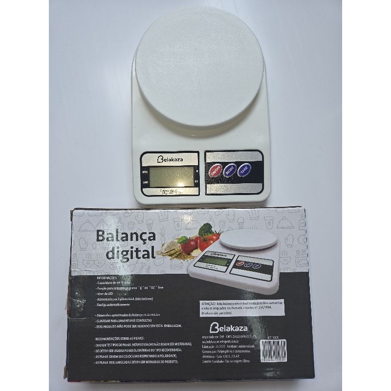 Balança digital BELAKASA 10kg, branca visor digital | Shopee Brasil