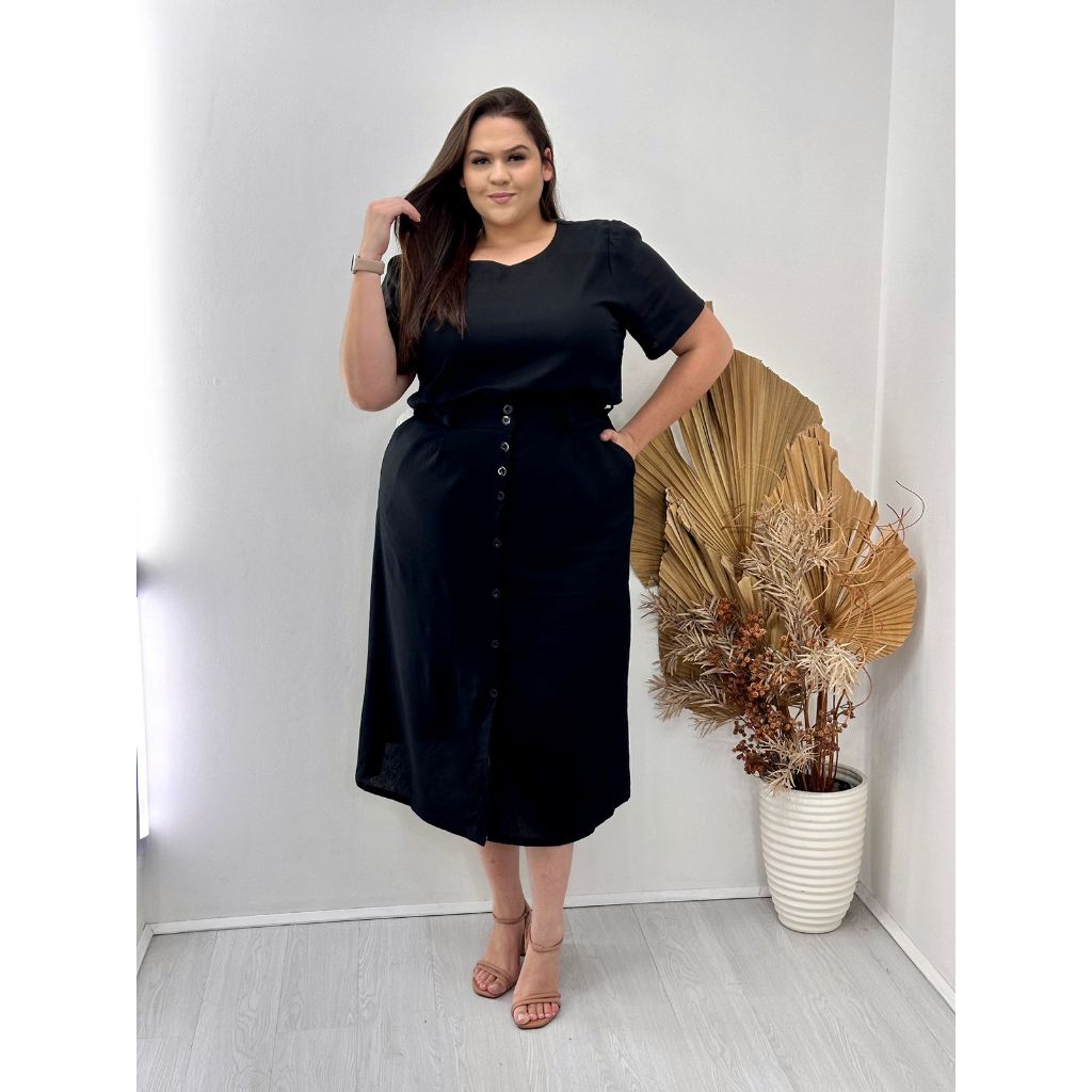 Conjunto Saia Longa e Blusa Manga Curta Plus Size Moda Evangélica