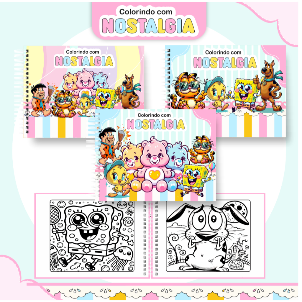 LIVRO DE COLORIR NOSTALGIA - BOBBIE GOODS - BOB ESPONJA | Shopee Brasil