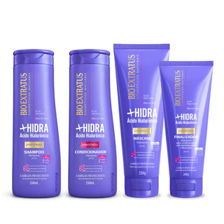 Kit +Hidra Shampoo, Condicionador 350mL, Máscara 250g e Finalizador 200g Bio Extratus