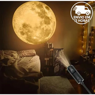 🌙 Projetor de lua USB Decoração para quarto