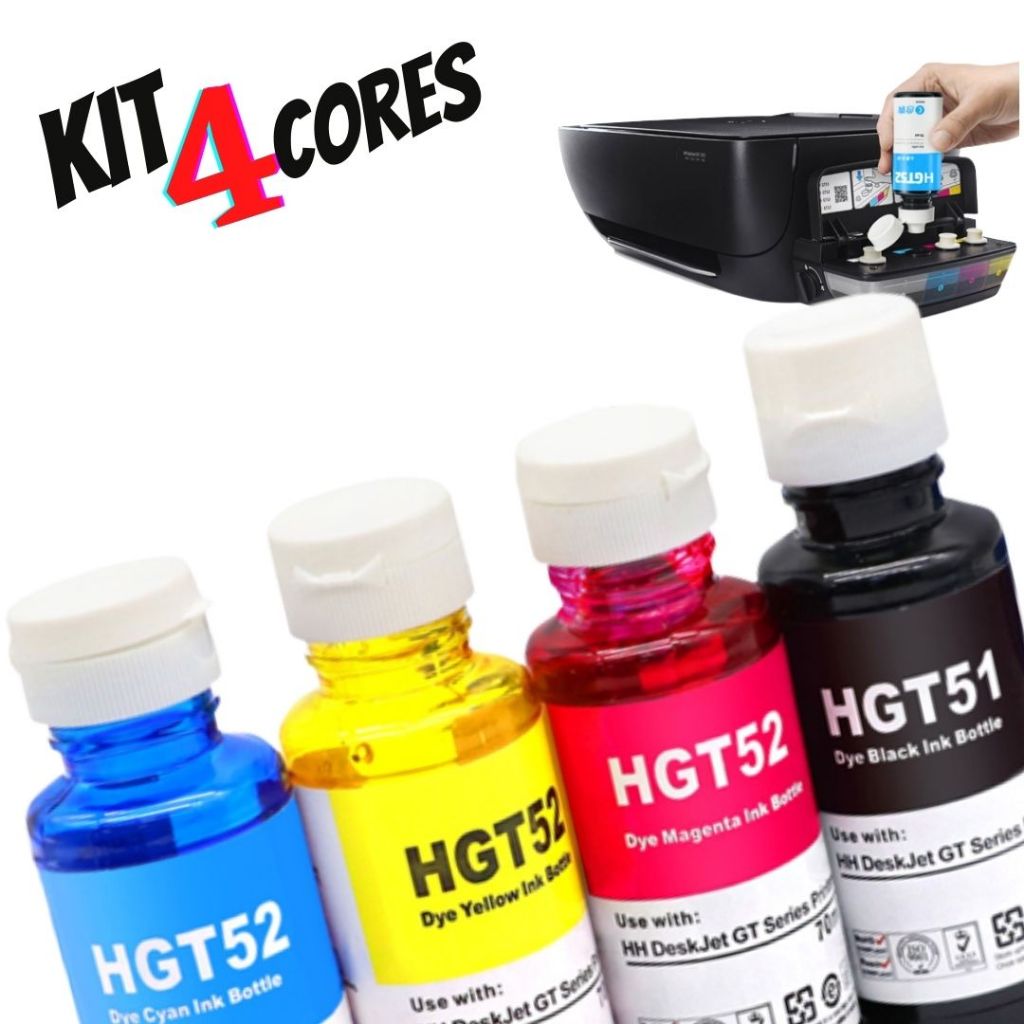 Kit 4x Refil Tinta Para HP Ink tank wireless 416 Smart Tank 584 581 ...