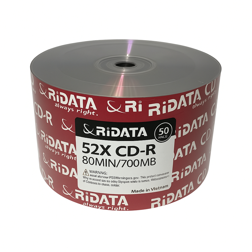 50 Cd-r Ridata Prata Silver 700 Mb 80minutos 52x Original | Shopee Brasil