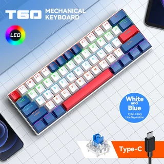 Teclado Mecânico G60 60 % Teclas Com Fio RGB Retroiluminado Para Jogos