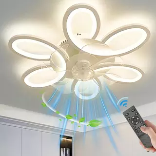 【Daksan】Ventilador de Teto Com Led Lâmpada 3 Tipos De Luz Controle Remoto Incluído Baixo Ruído