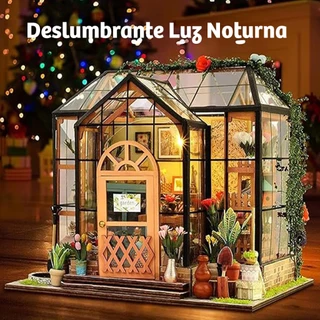 Blocos de casa de flores com luzes de LED - com cortinas de acrílico
