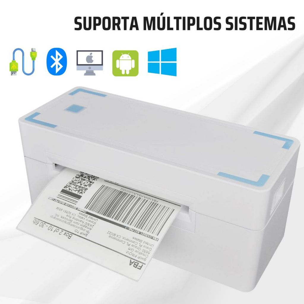 Impressora Térmica 203dpi Bluetooth + USB Impressora Alta precisão e alta resolução Adequado para vários rótulos