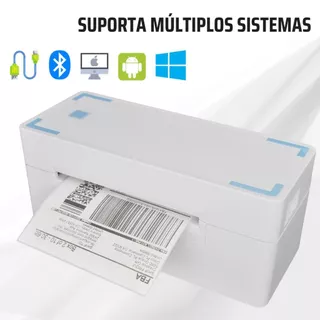 Impressora Térmica 203dpi Bluetooth + USB Impressora Alta precisão e alta resolução Adequado para vários rótulos