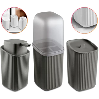 Kit 3 Acessórios Banheiro com Dispenser Sabonete Líquido, Porta Algodão e Porta Escovas Av - Usual