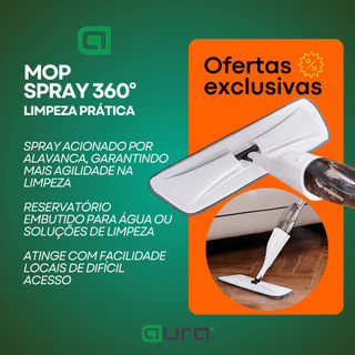 MOP Spray Reforçado Rodo Esfregão com Reservatório Rodo Magico Limpa Seca Mopi — foto 3 — Achou Levou Brasil