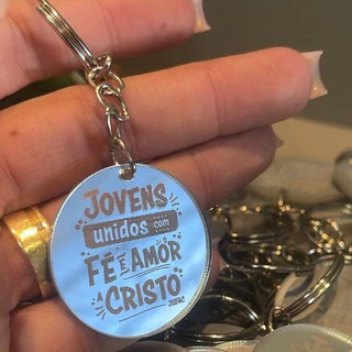 Chaveiro de Acrílico Espelhado Personalizado Kit 50 Unidades em Oferta na Shopee