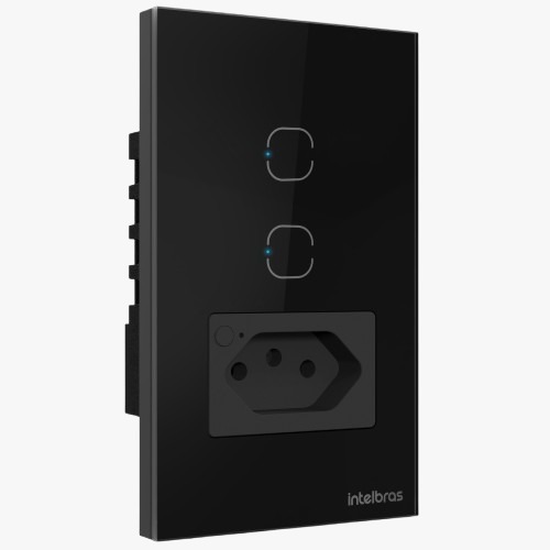 Tomada Interruptor inteligente wifi 10a Smart Ets 2002 Preto Intelbras