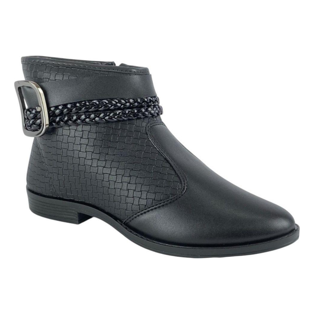 Bota Fivela Moleca Baixa Preta | Shopee Brasil
