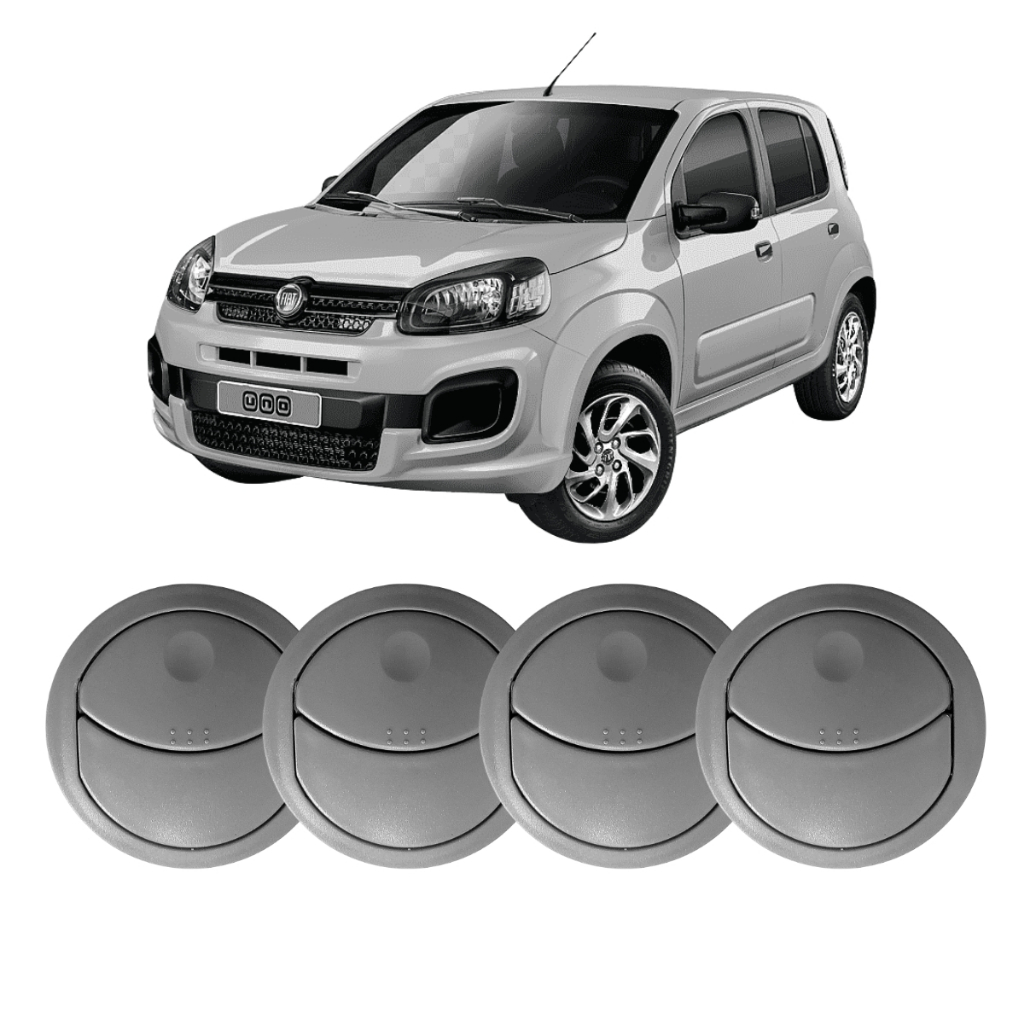 Kit Difusor Saída Ar Cinza Fiat Uno Vivace 2013 2014 2015