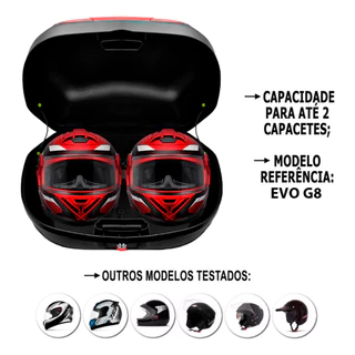 Bauleto 45 Litros Traseira Fumê ou Vermelho Universal Removível Pro Tork