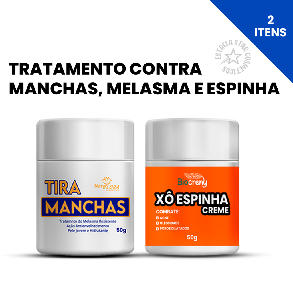 kit Cremes Pomada Clareadora Tira Manchas + Xo Acne ,Espinhas Melasma e ...