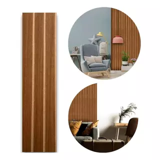 Kit 100 Revestimento Ripado Placas Autocolante Painel em MDF - 45x11cm