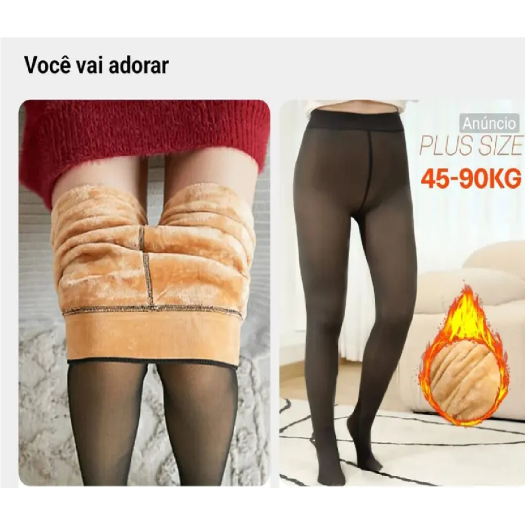 CN VEST Meia Calça Forrada Translucida Fina Para O Frio DK-003/4 ...