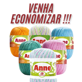 Linha Anne 500 Para Croche e Trico 100% Algodão Círculo em Oferta na Shopee