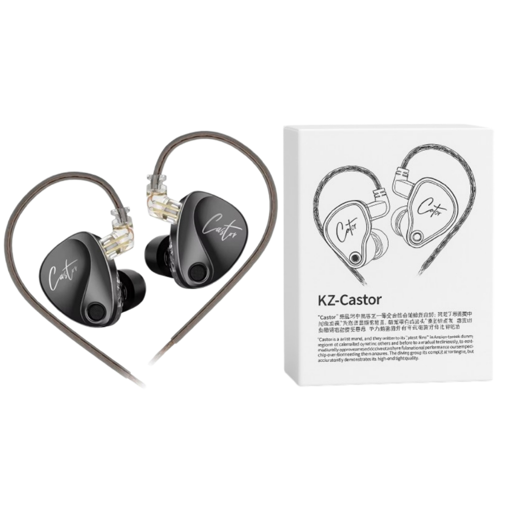 Fone De Ouvido KZ Castor Original Equalizador Integrado Retorno De Palco Gamer Com Mic Sem Microfone