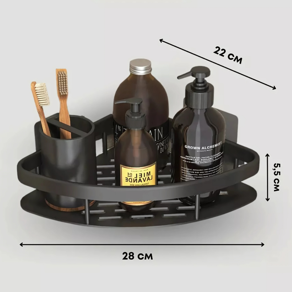BANHEIRO SONHO SUPORTE BANHEIRO ALUMINIO SUPORTA 5KG PRETO - SHAMPOO ...