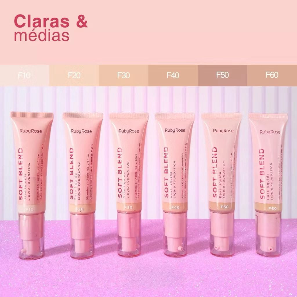 Base Liquida Soft Blend Acabamento Matte Nova Linha Ruby Rose | Shopee ...