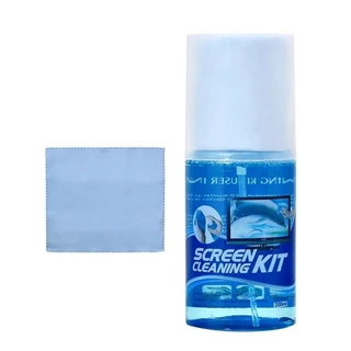 Limpa Telas 200ml Kit Pano Microfibra Celular Notebook TV Monitores Tablet Tvs